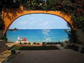 463__  _רמי מאירי -   חצר עם חומה 2008_